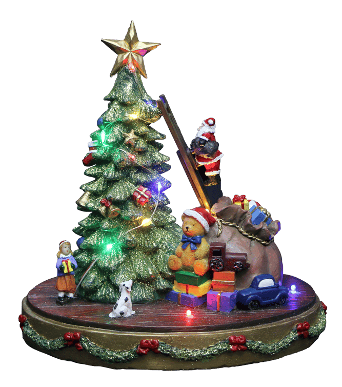 XMAS TREE Christmas deco with led lights in various colors H 23 x W 21 x D 18.5 cm
