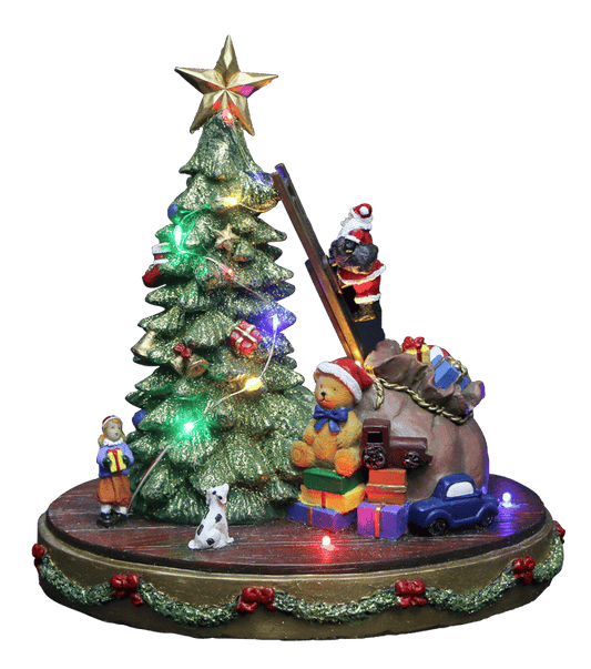 XMAS TREE Christmas deco with led lights in various colors H 23 x W 21 x D 18.5 cm - best price from Maltashopper.com CS676844