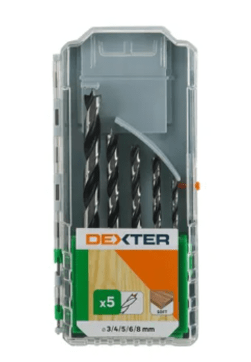 Bricocenter SET 5 DEXTER WOOD DRILL BITS MIXED DIAMETERS