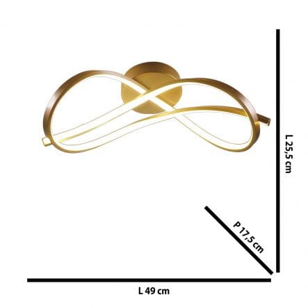 ASIA ALUMINIUM CEILING LAMP GOLD 49X17.5X25.5 CM LED 30W WARM LIGHT - best price from Maltashopper.com BR420006134