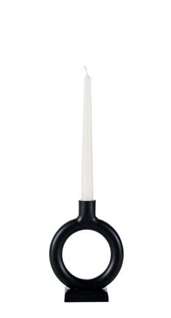 NOVA Black candlestick H 18 x W 13.5 x D 5.5 cm - Ø 2.1 cm - best price from Maltashopper.com CS667016