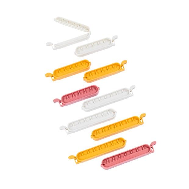 KLIPPER Clip bag closers set of 10 color mixes gray, dark yellow,. - best price from Maltashopper.com CS478065