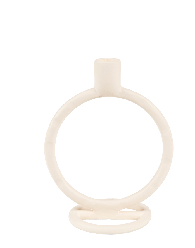 Casa RINGS CANDLESTICK WHIT A19CM