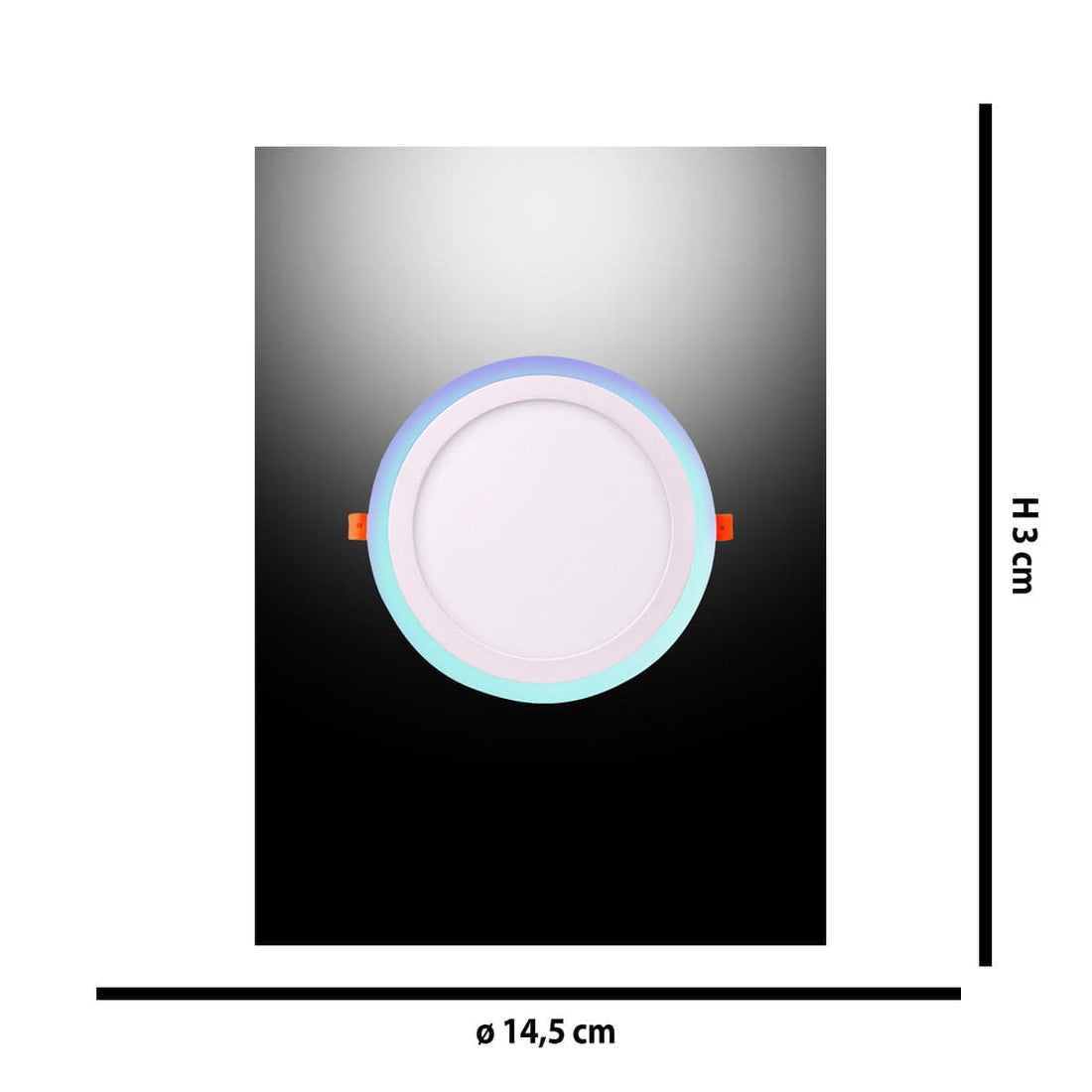 RECESSED ALUMINIUM SPOTLIGHT WHITE D15.5 CM LED 6W BLUE LIGHT