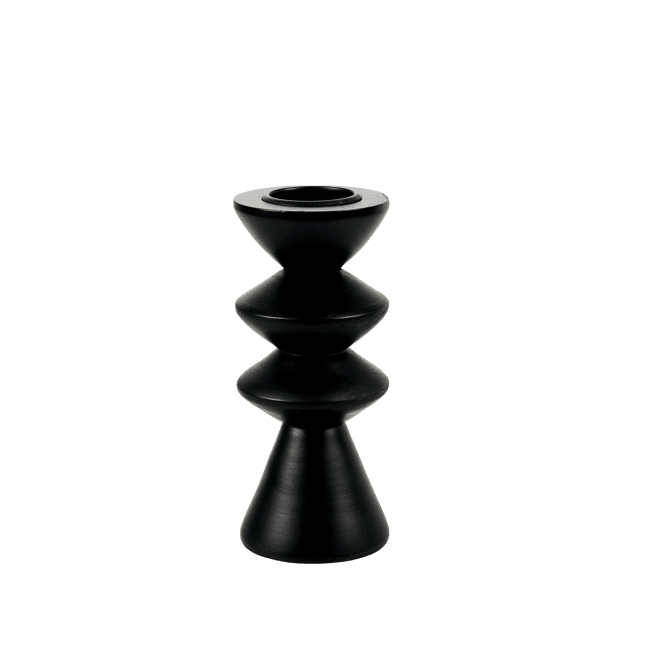 ZIGZAG Black tealight holder H 17,5 cm - Ø 7,3 cm - best price from Maltashopper.com CS676389