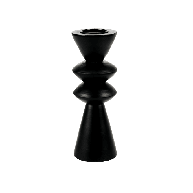 ZIGZAG Black tealight holder H 22 cm - Ø 7,3 cm - best price from Maltashopper.com CS676396