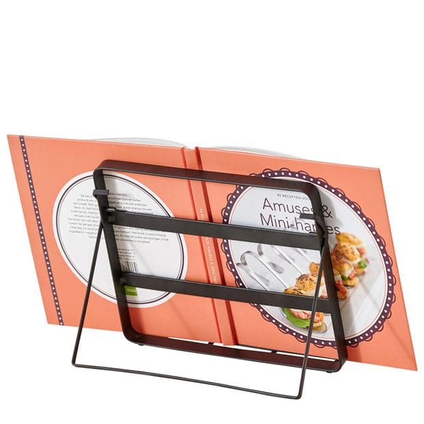 Casa INDUSTRY Black recipe book stand, H 18 x W 20 x D 13,5 cm