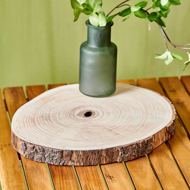 PAULO Brown wooden plate H 3,5 cm - Ø 36 cm - best price from Maltashopper.com CS587776