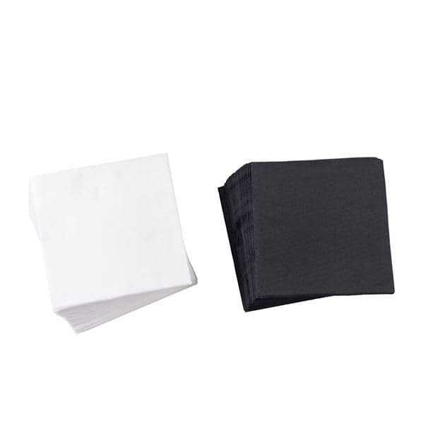 SOFT UNI Set of 50 napkins 2 colors black, white W 38 x L 38 cm - best price from Maltashopper.com CS654052