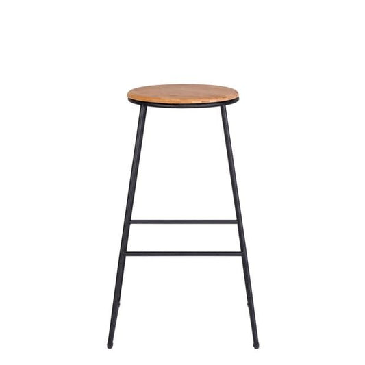 GIULIA Black bar stool, natural H 70 x W 42 cm - Ø 31 cm - best price from Maltashopper.com CS612409