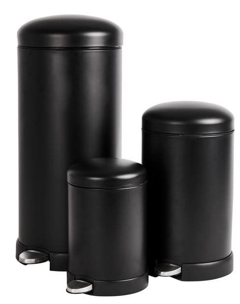 INDUSTRIA Black pedal bin H 27 x W 21 cm - Ø 27 cm - best price from Maltashopper.com CS608314