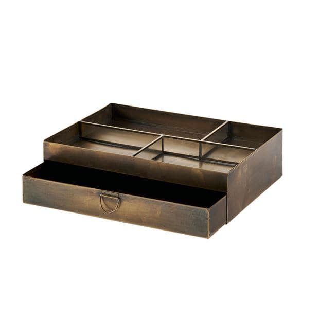 Casa BRASS Bronze storage H 8 x W 32 x D 22 cm