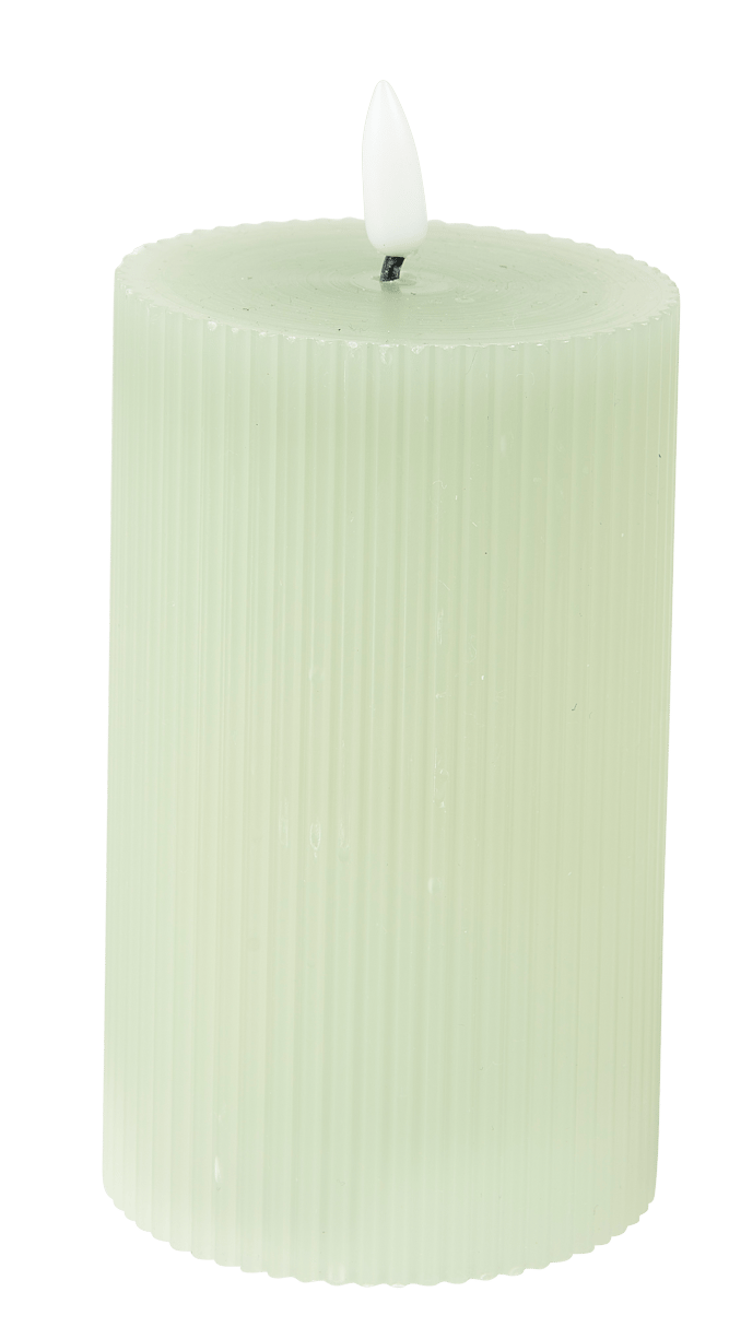 Casa LED Candle with mint LED lights, H 15,5 cm - Ø 7,5 cm