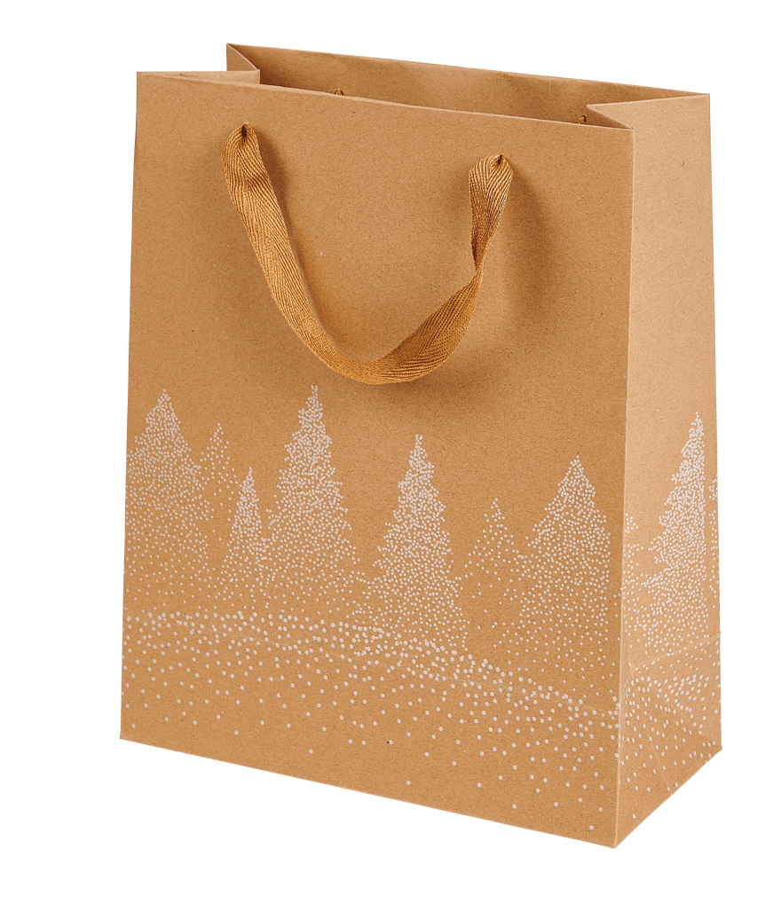 Casa XMAS KRAFT Gift bag 4 designs brownH 26 x W 32 x D 12 cm