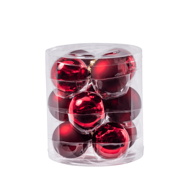 DARK RED Christmas ball set of 12 redØ 6 cm - best price from Maltashopper.com CS657370