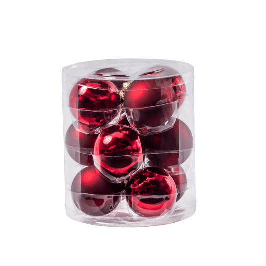 DARK RED Christmas ball set of 12 redØ 6 cm - best price from Maltashopper.com CS657370