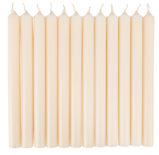 Casa FINA Candles set of 12 ivory, H 25 cm - Ø 2,2 cm