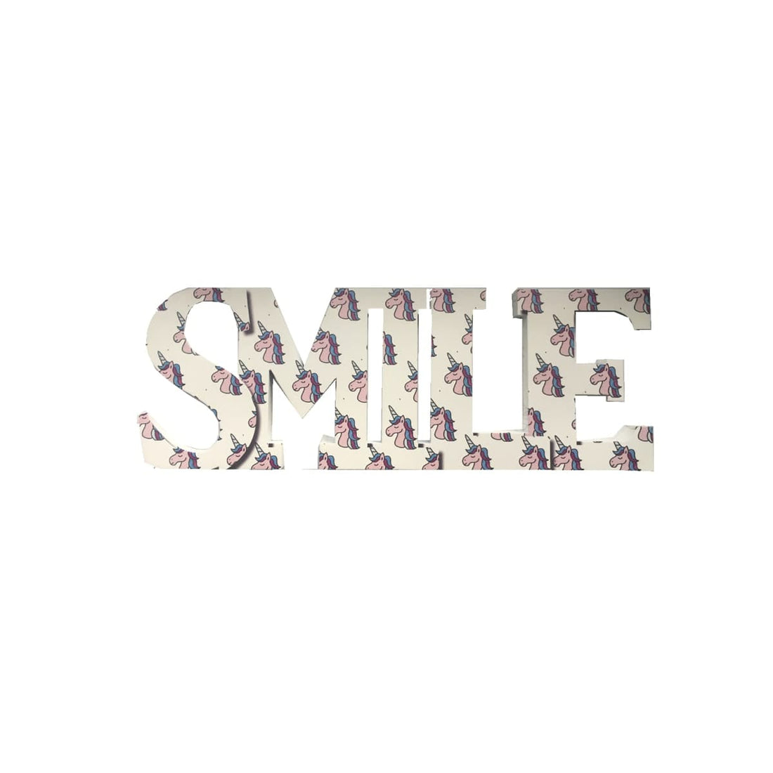 SMILE UNICORN INSCRIPTION 30X11,5CM - best price from Maltashopper.com BR480010594