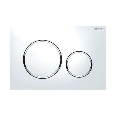 WHITE CHROME 2-BUTTON WC CASSETTE PLATE SIGMA 20 GEBERIT - best price from Maltashopper.com BR430005949