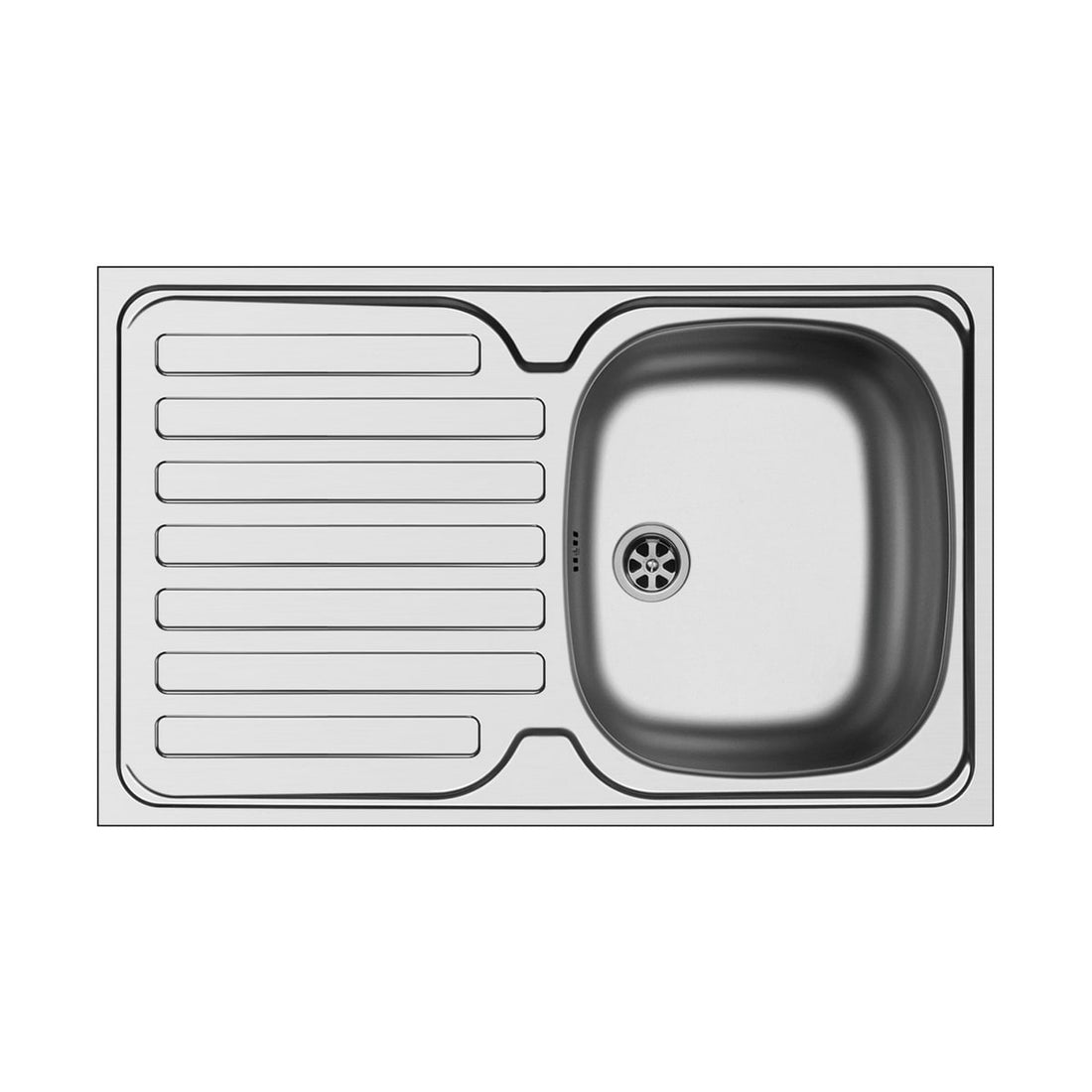 SINK L80xP50 2-BASIN SINK + SINK 2 AND STAINLESS STEEL FIXING HOOKS - best price from Maltashopper.com BR430002263