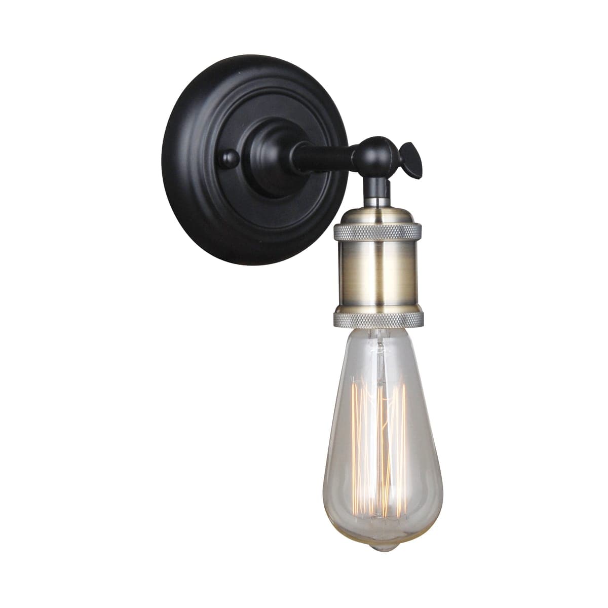 WALL LIGHT METAL ARM BLACK 12X14X15.5CM E27=60W