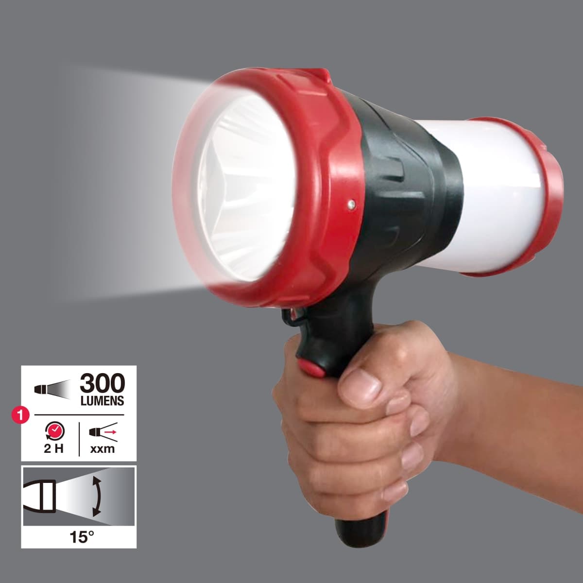 3W LED TORCH WITH USB CHARGER 2200 MAH LITHIUM BATTERY DURATION 4/5H CHARGE TIME 5/6H