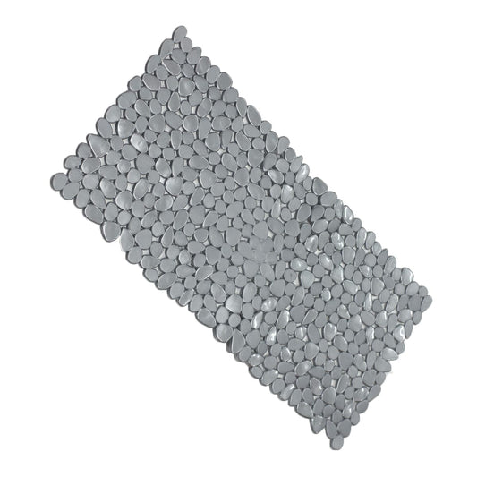 NON-SLIP BATH MAT W71 D36 CM GREY VINYL STONES - best price from Maltashopper.com BR430003350