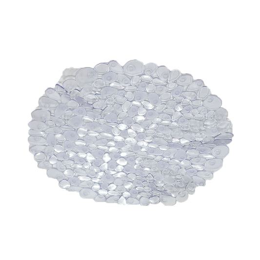 ROUND SHOWER MAT D 60CM TRANSPARENT VINYL STONES - best price from Maltashopper.com BR430003339