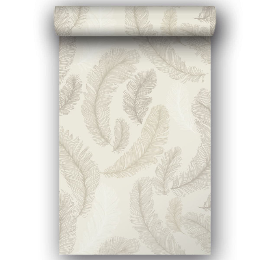 FEATHER WALLPAPER DOVE GREY GLITTER 53CMX10.5M - best price from Maltashopper.com BR480010864