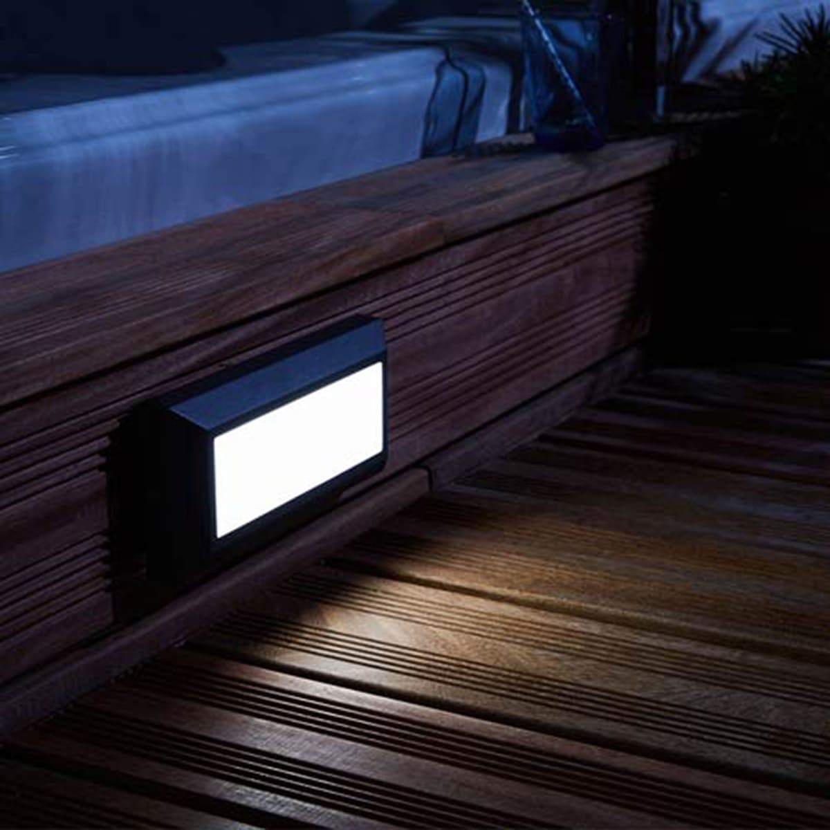 BRONSON ALUMINIUM BLACK 23x10x3.5 CM LED 8W NATURAE LIGHT IP44 RECESSED LAMP