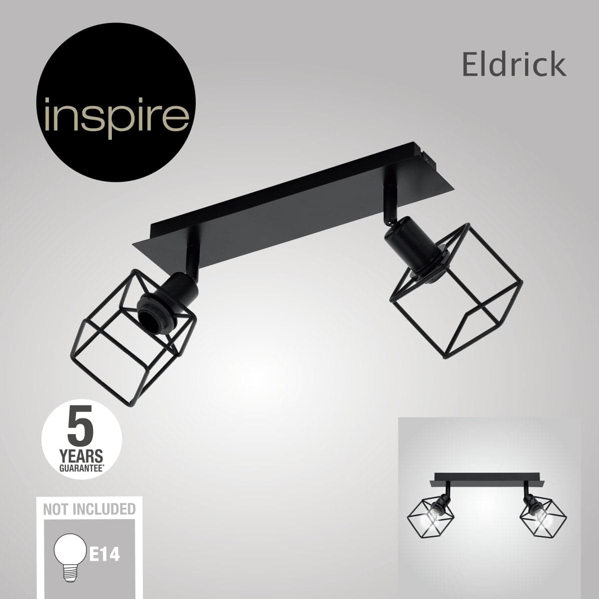 ELDRICK METAL SPOTLIGHTS BLACK0 2XE14=28W - best price from Maltashopper.com BR420006157