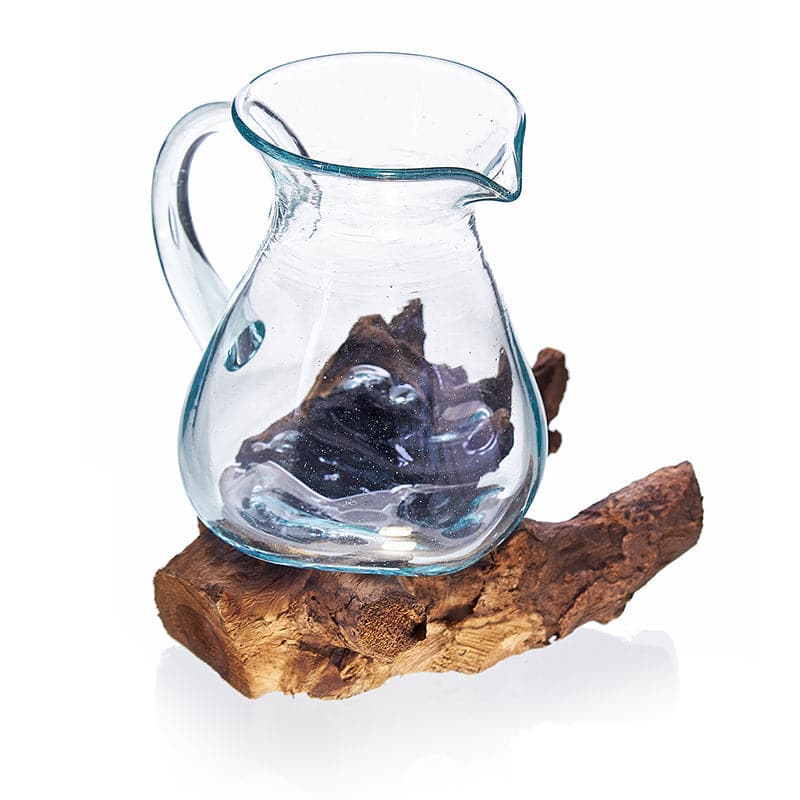 Molton Glass on Wood - Water Jug - best price from Maltashopper.com MGW-08