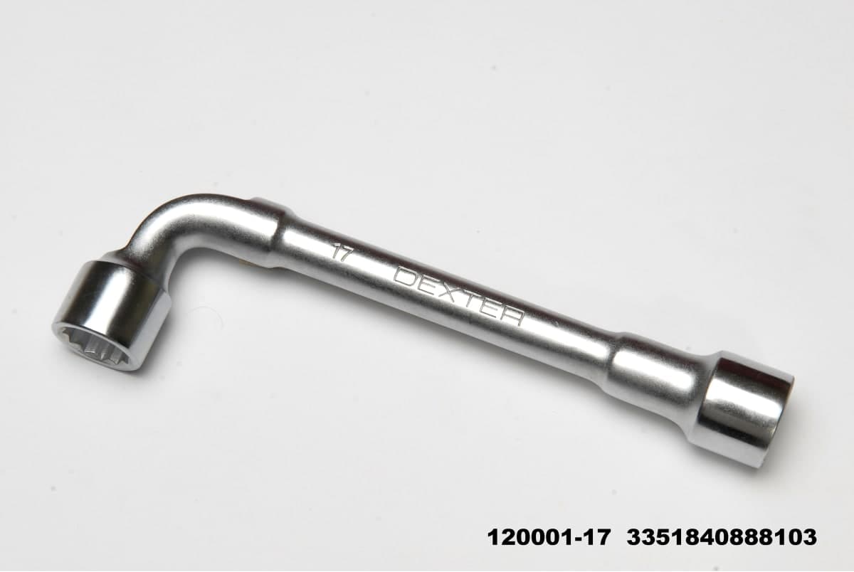 DEXTER DOUBLE-ENDED PIPE SPANNER 17 MM, LENGTH 180 MM, CHROME VANADIUM