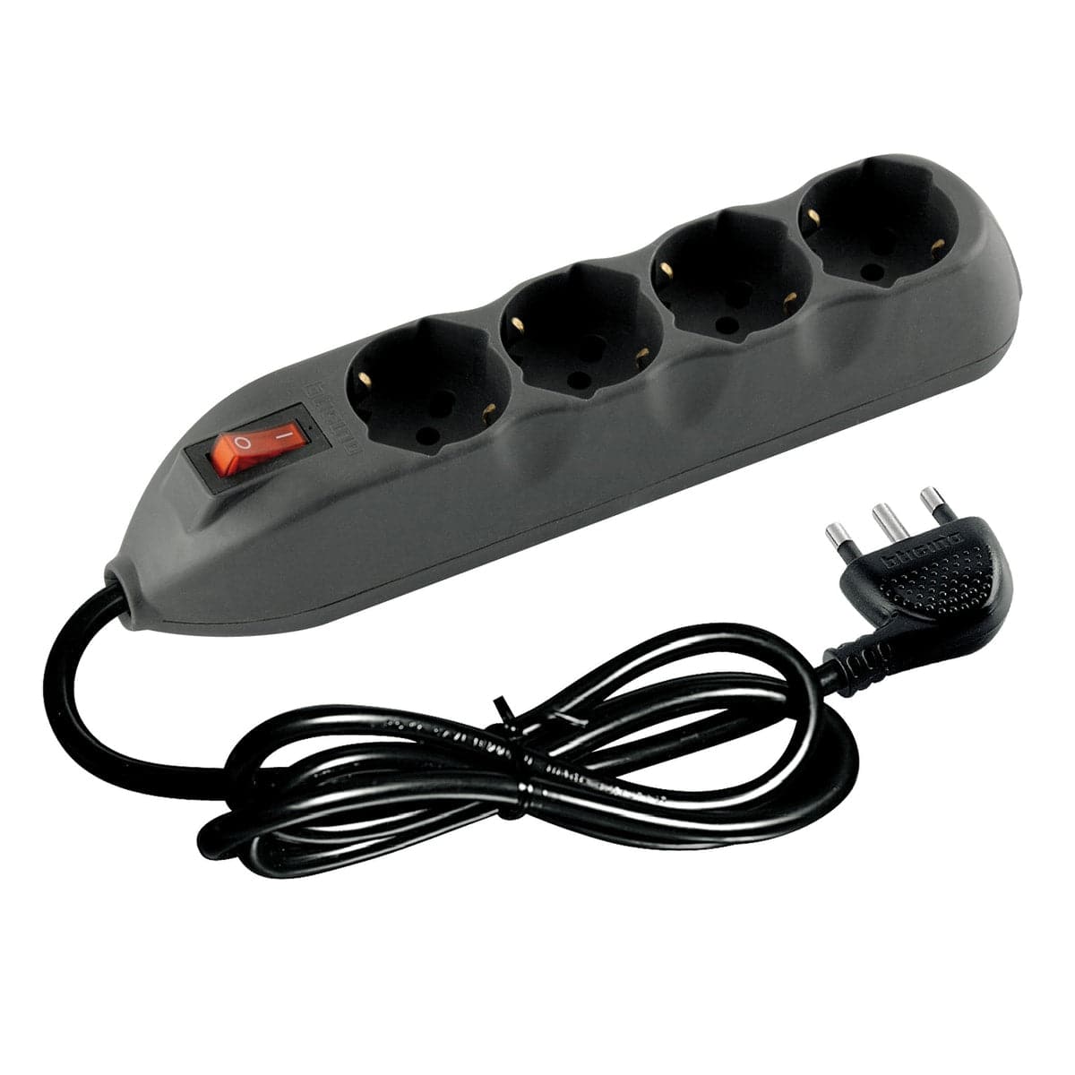 MULTIPRESA POKER 4 sockets with cable and safety switch - grey