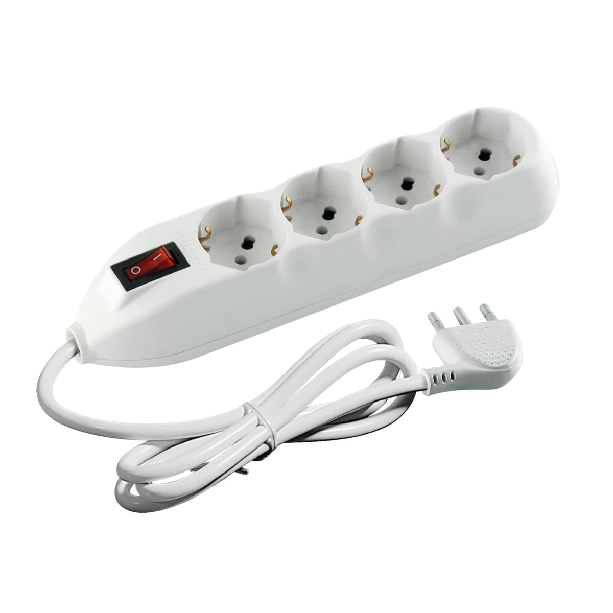 MULTIPRESA POKER 4 sockets with cable and safety switch - white