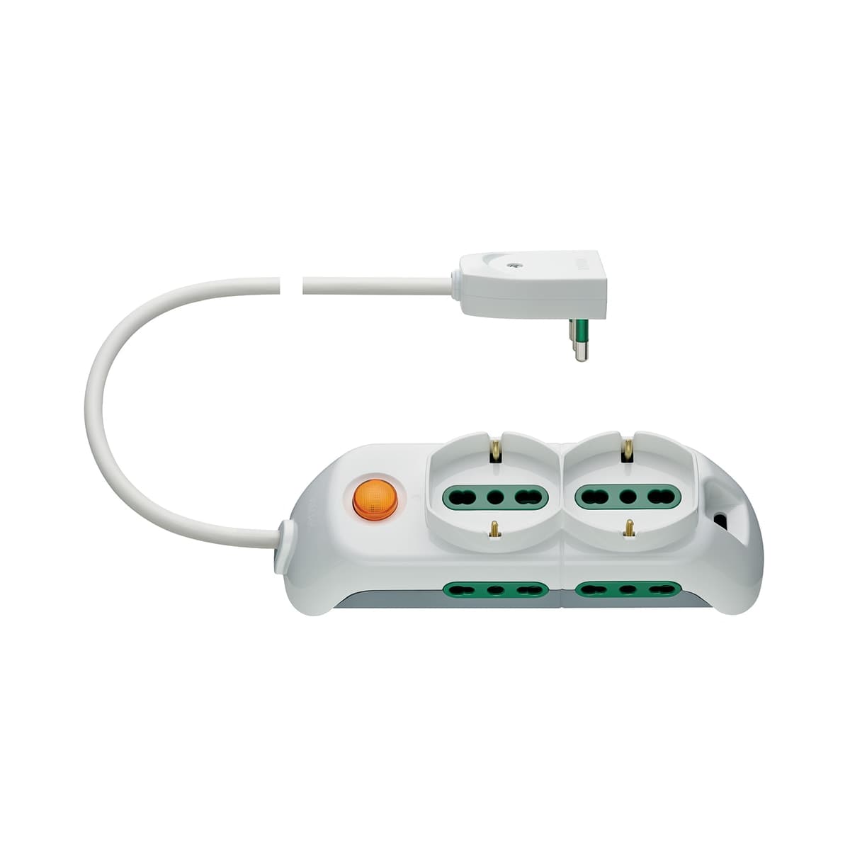 MULTISOCKET 16A PLUG 6 SOCKETS 2 UNIVERSAL 4 10/16A SWITCH CABLE 3 M WHITE