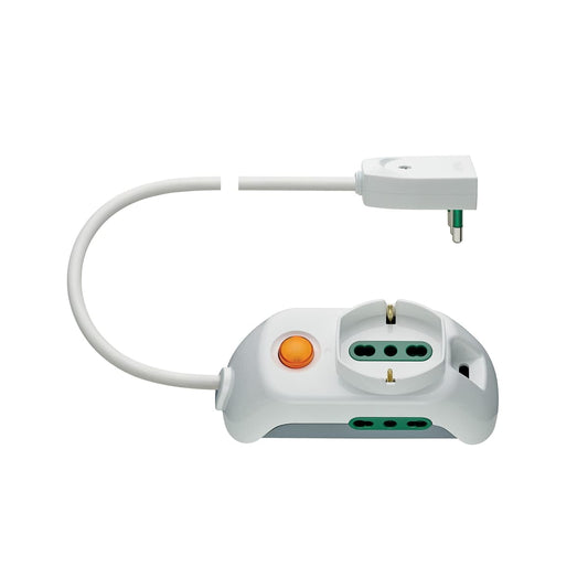 MULTISOCKET 16A PLUG 3 SOCKETS 1 UNIVERSAL 2 10/16A CABLE 3MT SWITCH WHITE - best price from Maltashopper.com BR420003036