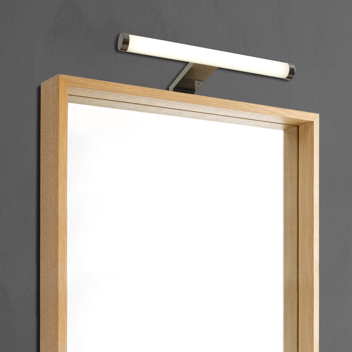 MIRROR WALL LIGHT SOLAR ALUMINIUM SILVER 50 CM LED 7W NATURAL LIGHT IP44