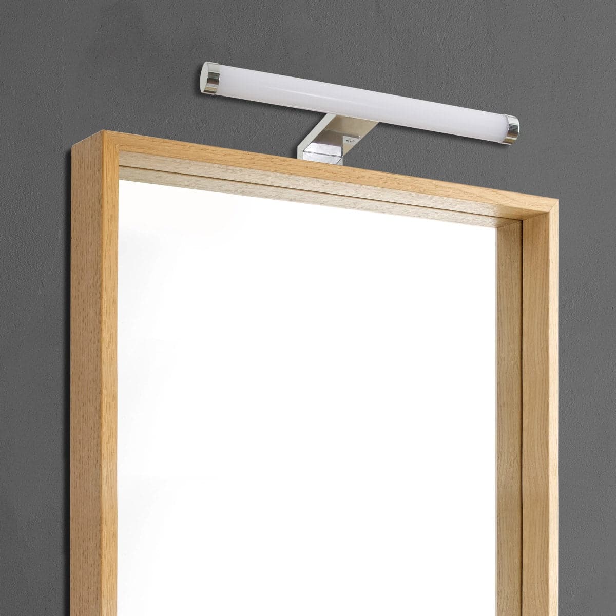 MIRROR WALL LIGHT SOLAR ALUMINIUM SILVER 50 CM LED 7W NATURAL LIGHT IP44 - best price from Maltashopper.com BR420003728