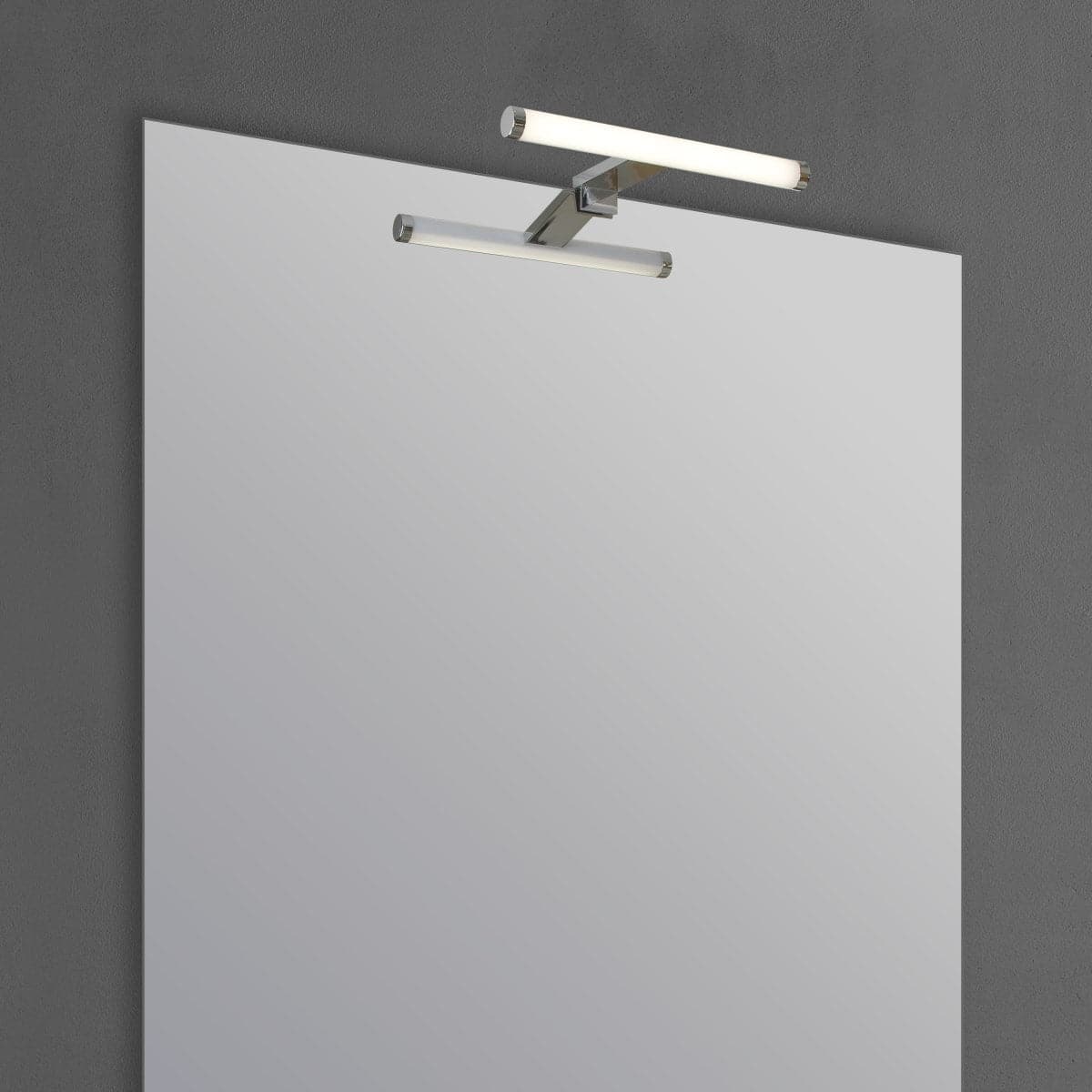 MIRROR WALL LIGHT SOLAR ALUMINIUM SILVER 50 CM LED 7W NATURAL LIGHT IP44