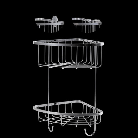 SHOWER ACCESSORY 2 SHELVES FLUSH CHROME 21.7X21.7 H38.5 - best price from Maltashopper.com BR430007326