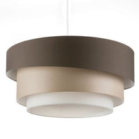 BEIGE AND BROWN FABRIC TRIPLE CYLINDER CHANDELIER D60 E27=60W - best price from Maltashopper.com BR420004947