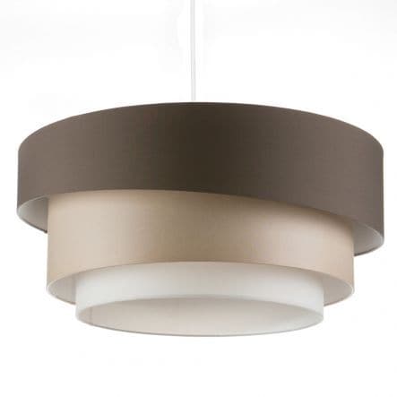 BEIGE AND BROWN FABRIC TRIPLE CYLINDER CHANDELIER D60 E27=60W - best price from Maltashopper.com BR420004947