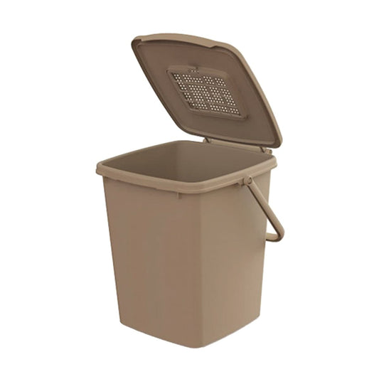 DUSTBIN FOR WET GOODS MAX. 10LT L25 P26 H27CM WITH BROWN PLASTIC BASCULE