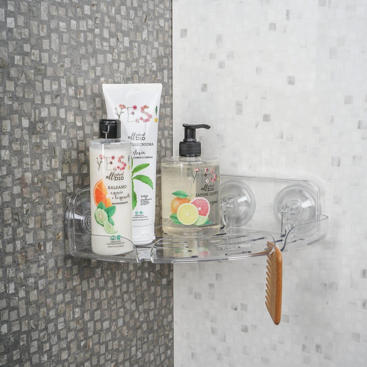 AIR CORNER PLASTIC SHOWER SHELF WITH SUCTION CUP - best price from Maltashopper.com BR430007783