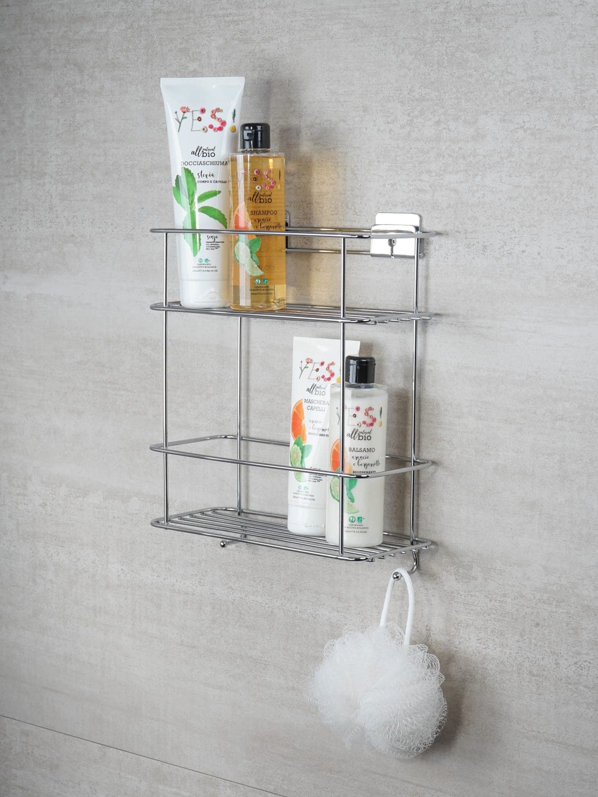 SHOWER BASKET 2 SHELVES GRIP CHROME - best price from Maltashopper.com BR430007785