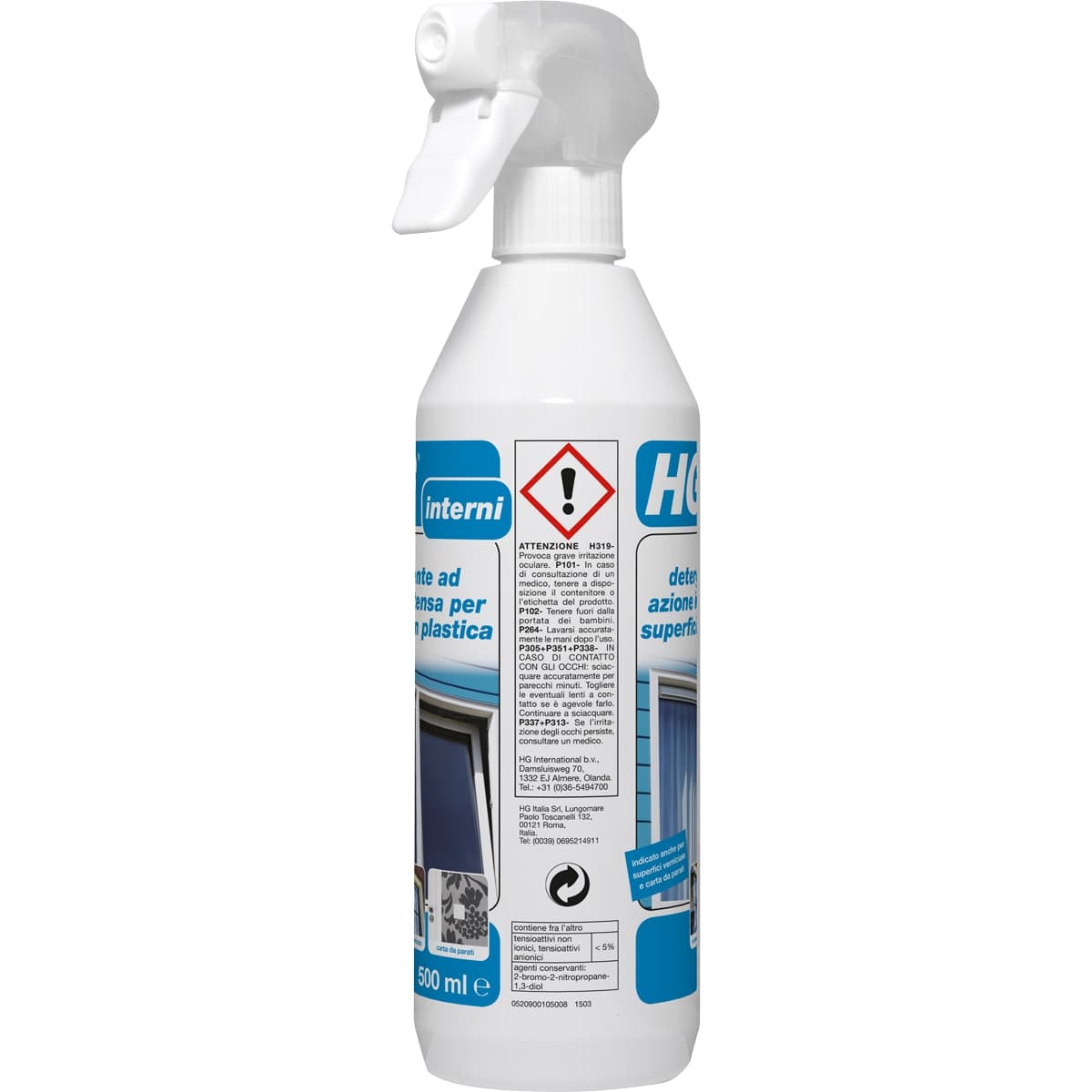 INTENSIVE ACTION CLEANER FOR PAINTED PLASTIC SURFACES AND WALLPAPER 500 ML