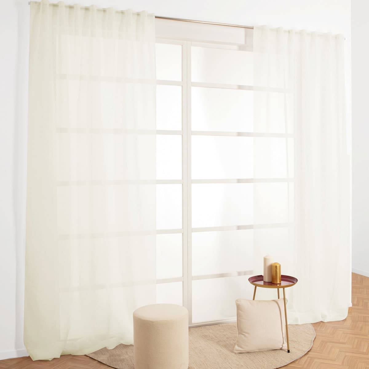 ACCADIA ECRU FILTER CURTAIN 140X280 WEBBING AND CONCEALED HANGING LOOP - best price from Maltashopper.com BR480009564