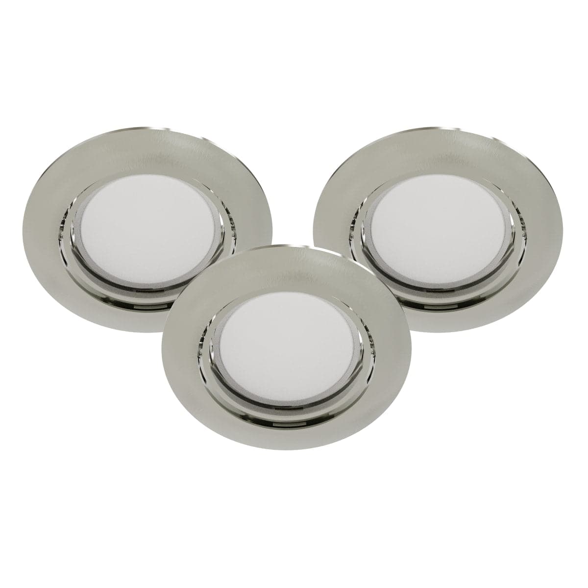 3 RECESSED SPOTLIGHTS REMI PLASTIC NICKEL LED GU10=50W ADJUSTABLE - best price from Maltashopper.com BR420006438