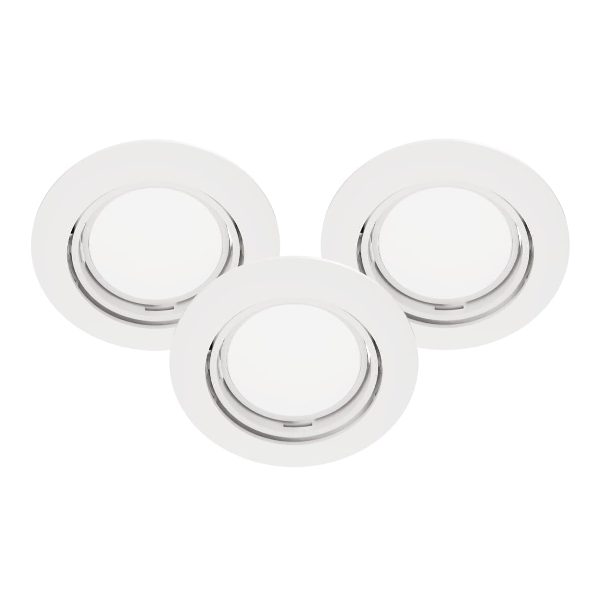 3 RECESSED SPOTLIGHTS REMI PLASTIC WHITE LED GU10=50W ADJUSTABLE - best price from Maltashopper.com BR420006437